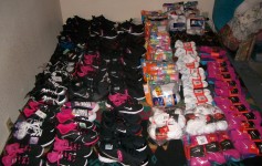WE RAISE OUR HEARTS AND HANDS IN THANKS AND PRAYER TO YOU ALL Thanks to you all we were able to purchase these shoes socks and undies for the foster kids at Crow Creek. Without you we can do very little.