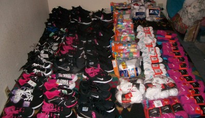 WE RAISE OUR HEARTS AND HANDS IN THANKS AND PRAYER TO YOU ALL Thanks to you all we were able to purchase these shoes socks and undies for the foster kids at Crow Creek. Without you we can do very little.